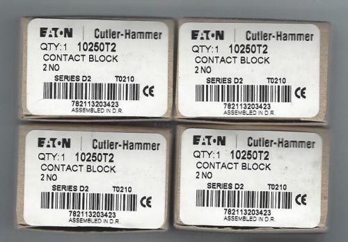 Lot of 4 New In Box Eaton Cutler-Hammer 10250-T2 Contact Block 2-NO Series D2
