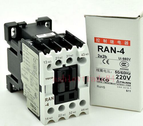 1pc New TECO Contactor RAN-4 220VAC