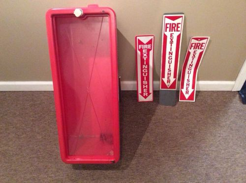 The chief by cato fire extinguisher box with 3 signs for sale