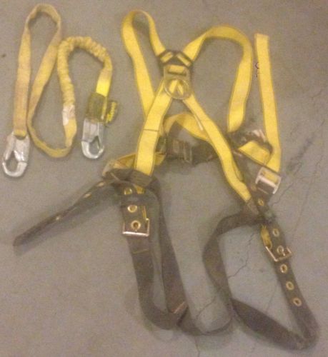 Msa workman construction harness &amp; miller maynard fall limiting strap lanyard xl for sale