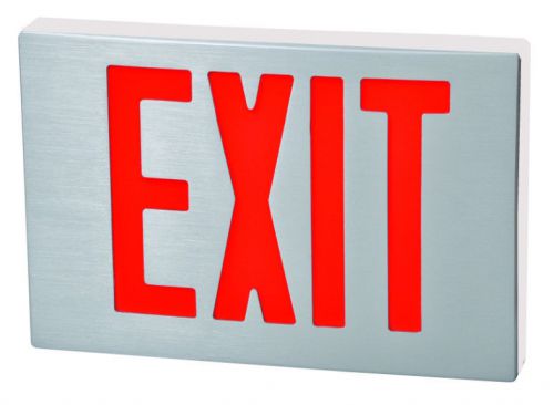 Cast Aluminum LED Exit Sign with Red Lettering, Aluminum Housing and White Face