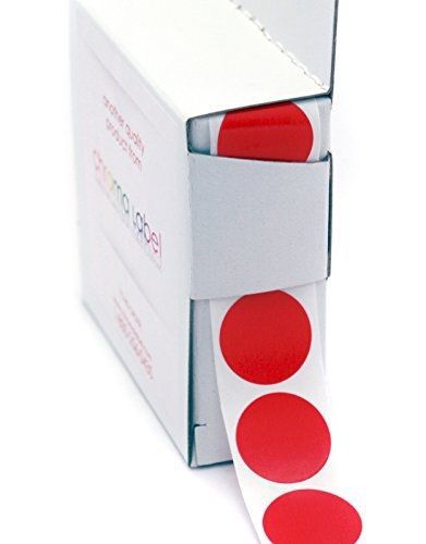 0.75&#034; red, color-code dot labels | permanent adhesive, 3/4 in. - 1,000/dispenser for sale