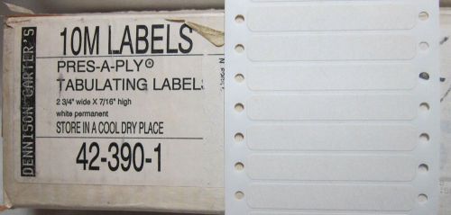 Box of 3000 Vintage Pres-A-Ply 10M Tabulating White 2  3/4 ” x 7/16” Labels