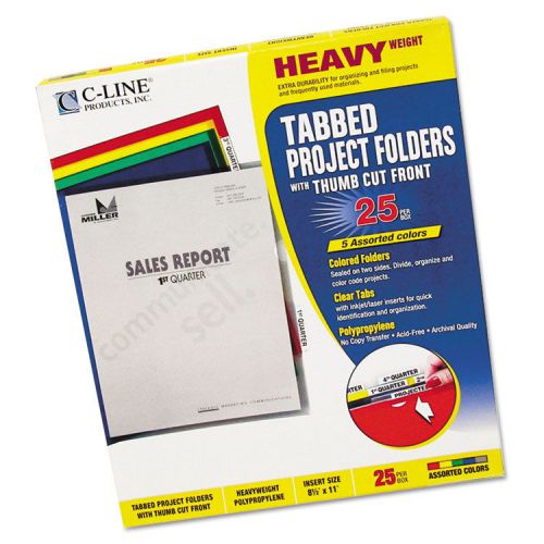 C-Line Heavyweight Tabbed Jacket Project Folders Letter Poly Asst Colors