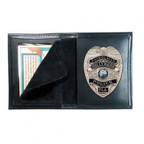 Boston Leather 100-S-5013 Book Style Badge Case Black Soft Leather