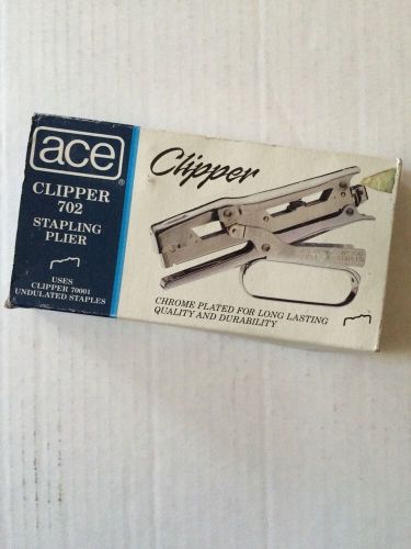 Vintage Chrome Ace Fastener Co. Stapler Clipper Pliers Model 702, Chicago USA