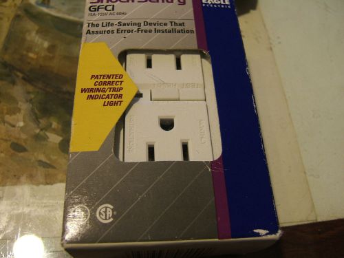 Eagle GFCI Receptacle Ivory Shock Sentry With Cover GF15W-SP