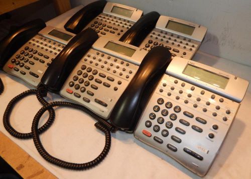Lot of 5 - nec dterm ip conference phones with handsets ~ itr-16d-3(bk)tel for sale