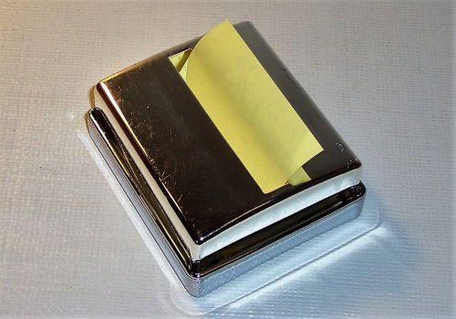 Weighted Polished Stainless Steel Post It Note Desk Dispenser