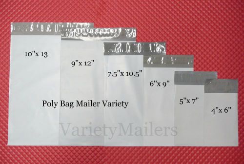 54 POLY BAG POSTAL MAILING ENVELOPE VARIETY  ~ 6 SIZE COMBO ~  SELF-SEALING