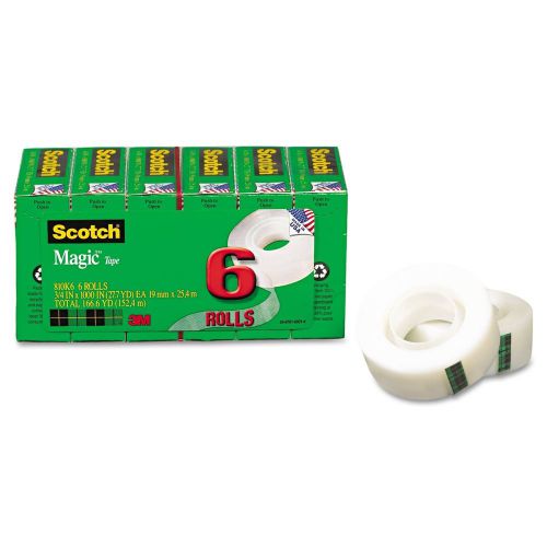 Scotch Magic Tape 3/4 x 1000 Inches Boxed 6 Rolls (810K6) Standard Packaging