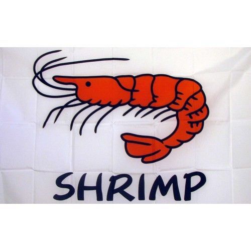 Shrimp Flag 3ft x 5ft White Banner
