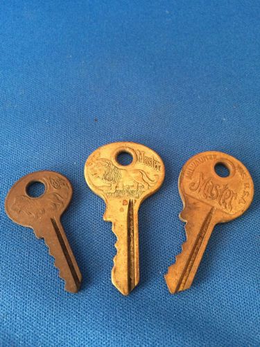 Lot of 3 Vintage Master Lion Keys Non Magnetic Lock Keys