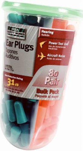 Msa safety works 80 pairs foam ear plugs for sale