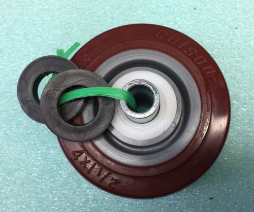 Colson Maroon Polyurethane Rubber 4 x 1-1/2&#034; Wheel For Swivel Plate Caster