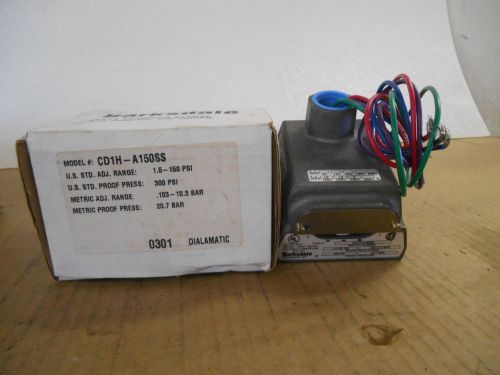 BARKSDALE CD1H-A150SS DIALMATIC PRESSURE SWITCH, 1.5-150 PSI, 300 PSI, NEW
