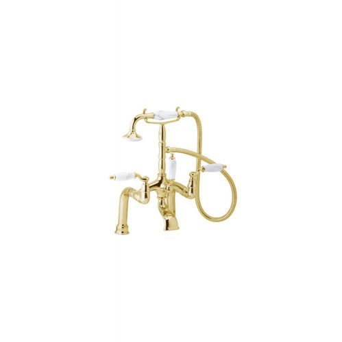 Phylrich Deck Mounted Old Tyme Tub Shower Gold!! Super Deal!! New in Box