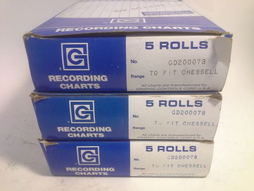 LOT OF 15 ROLLS GRAPHIC CONTROLS GD20078 RECORDING CHARTS TO FIT CHESSELL