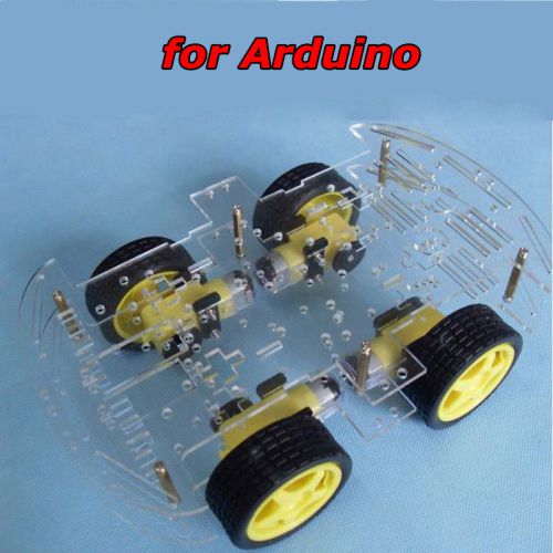 Brand new dc 3-6v 4wd smart robot car chassis kits fr arduino with speed encoder for sale