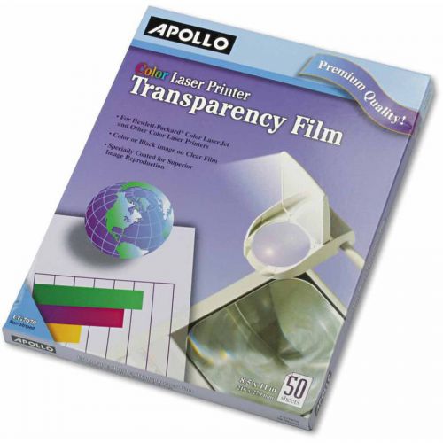 Apollo Laser Jet Printer and Copier Transparency Film, 50 Sheets (CG7060) New
