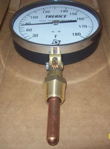 LOT OF 3 NEW TRERICE DIAL VAPOR ACTUATED THERMOMETER  W COPPER BULB 30 TO 180 F
