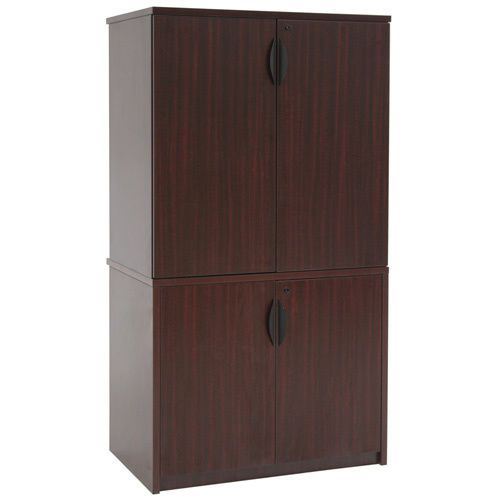 65&#034;h office storage cabinet modular stackable wooden wood cherry mahogany maple for sale