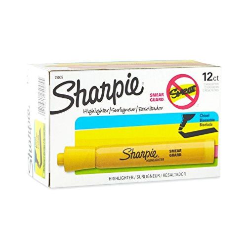 Sharpie Accent Tank-Style Highlighters 12 Yellow Highlighters(25005) New