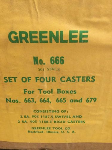 Greenlee 666 heavy duty casters for tool boxes 663, 664, 665 and 679. for sale