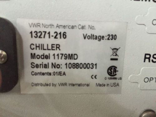 Vwr  recirculating chiller with magnetic drive centrifugal pump, cat. no. 13271- for sale