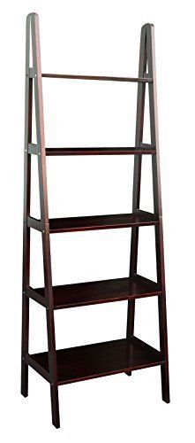 Casual Bookcases Home 5 Shelf Ladder Bookcase Espresso New Free Shipping Sale