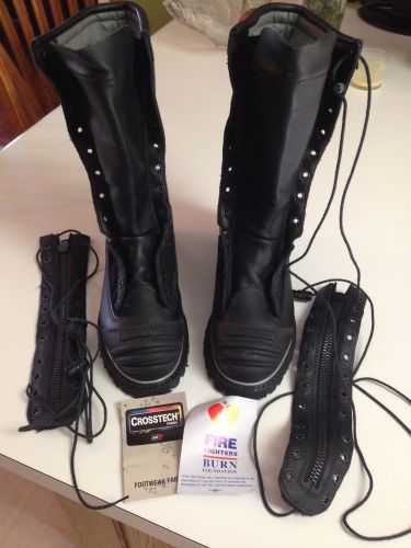 Total fire group crosstech leather speed zip #3006 size 7d fireman boots vibram for sale
