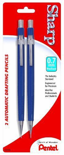 Pentel sharp automatic pencil, 0.7mm, blue barrels, 2 pack (p207bp2-k6) for sale