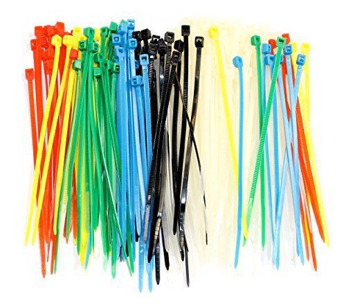 Pack of 400 Cable Ties, Assorted Colors, 4&#034; Long Cable Ties