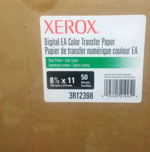 XEROX DIGITAL EA COLOR TRANSFER PAPER 8.5 x 11 COLOR PRINTER 50 SHEETS T-SHIRTS