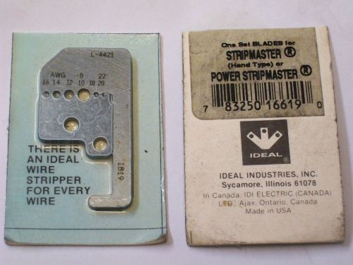 (1) SET IDEAL INDUSTRIES WIRE STRIPPER for HAND or POWER STRIPMASTER , L-4421
