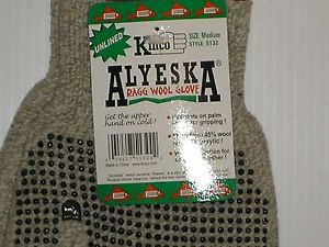 Kinco 5132-M Alyeska Ragg Wool Unlined Half Finger Work Gloves with PVC Dots