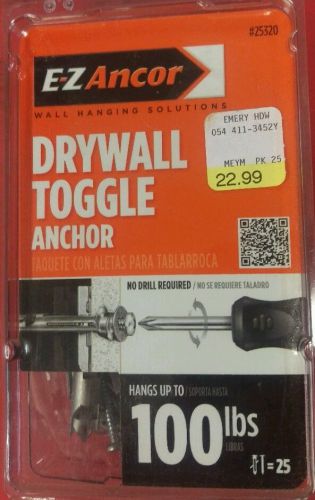 Buildex EZ-Anchor Toggle Lock Drywall Anchor 100 lbs - Box of 25 anchors