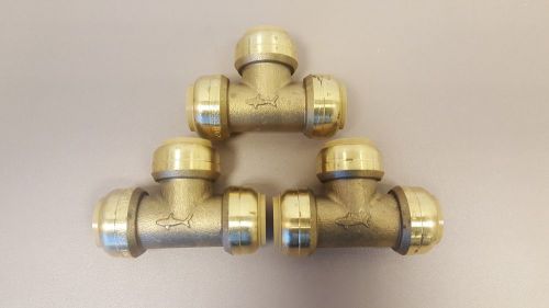 (3) SharkBite 3/4 in. Brass Push-to-Connect Tee