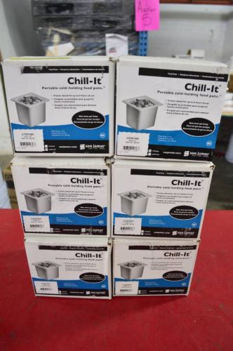Chill-It Portable Cold-Holding Food Pans San Jamar 1/6 Size White