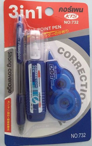 3 in 1 liquid paper water and dryline  tape pen correction white for sale