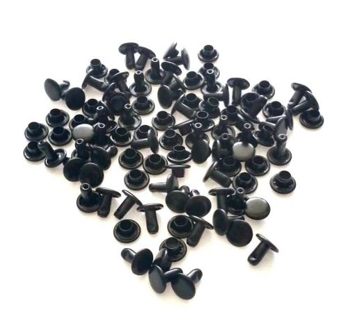 #3 compression rivets packet of 100, steel black plated, caps &amp; stems for sale
