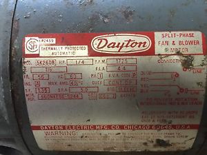 Dayton 5k260b 1/4hp 1,725rpm 115volts split phase fan &amp; blower motor no reserve for sale