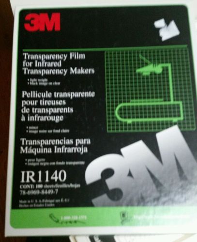 3M TRANSPARENCY FILM IR 1140 AV Projector Infrared Makers 100 8 1/2&#034;x 10 1/2&#034;