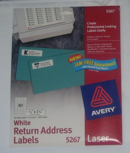 Avery Easy Peel Address Label - 0.5&#034; Width X 1.75&#034; Length 80/sheet Permanent...