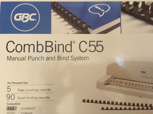 GBC CombBind (C55) Manual Punch &amp; Bind System Compatible w/ ZipBind **NEW**