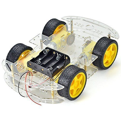 Makerfire 4-wheel Robot Smart Car Chassis Kits Car Model with Speed Encoder for