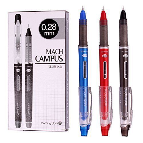 Morning Glory Mach Roller Ball Pen Liquid ink - 0.28 Mm- (Pack of 12 Pens)