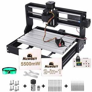 2-in-1 5500 m W 3018 Pro CNC Router Engraving Machine GRBL 3 Axis Engraver Wood