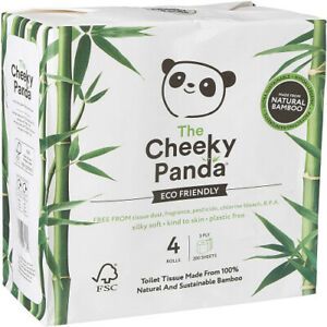 The Cheeky Panda Ultra Sustainable Bamboo Toilet Tissue 4rolls. Huge Saving