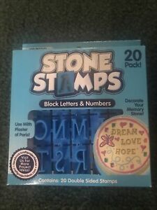 Decorate-Memory STONE STAMPS Victorian Letters &amp; Numbers 20 Double Sided Stamps